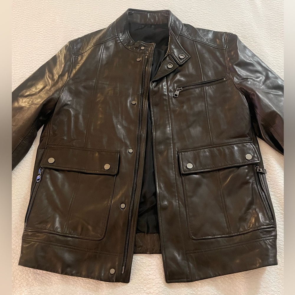 Salvatore Ferragamo Men's Leather Jacket Sz 50/L